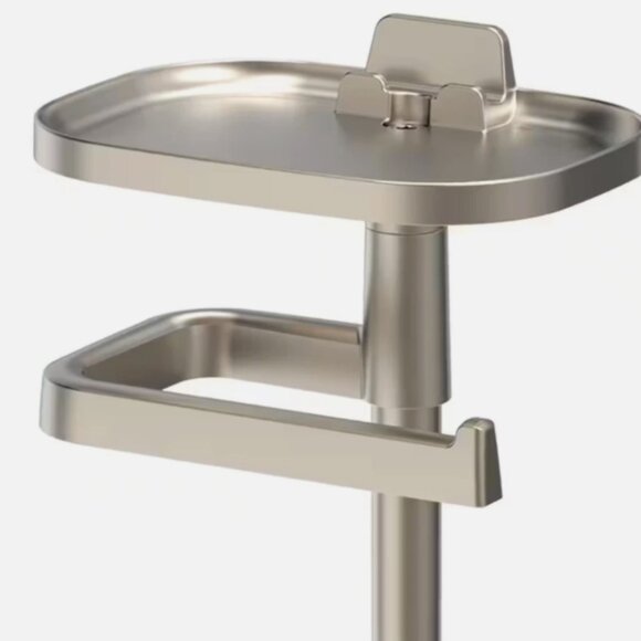 Delta Freestanding Toilet Paper Holder with Shelf and Reserve in Flat Nickel - Picture 3 of 5